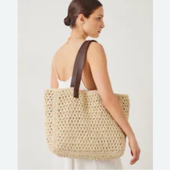 Burberry Handbags - Burberry Straw Crochet Tote Bag in Beige